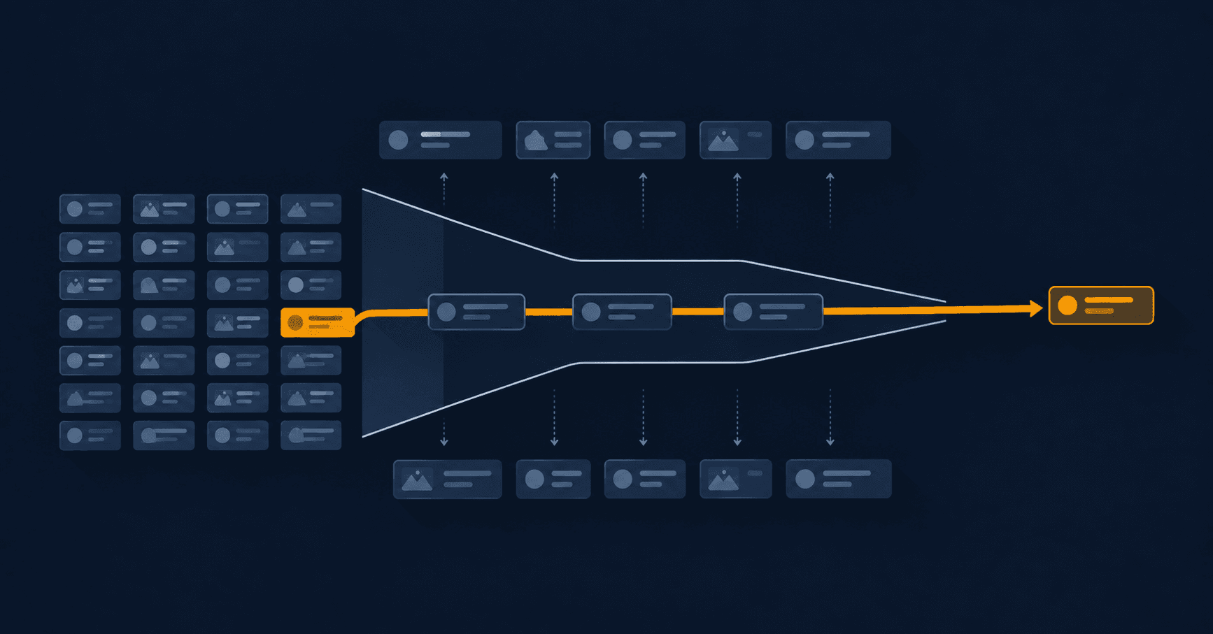 Product scope diagram showing features inside and outside the first version